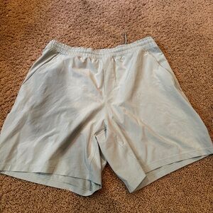 Men's Lululemon light green pace breaker Shorts